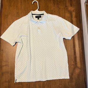 Banana Republic Baby Blue Patterned Dress Polo Size S